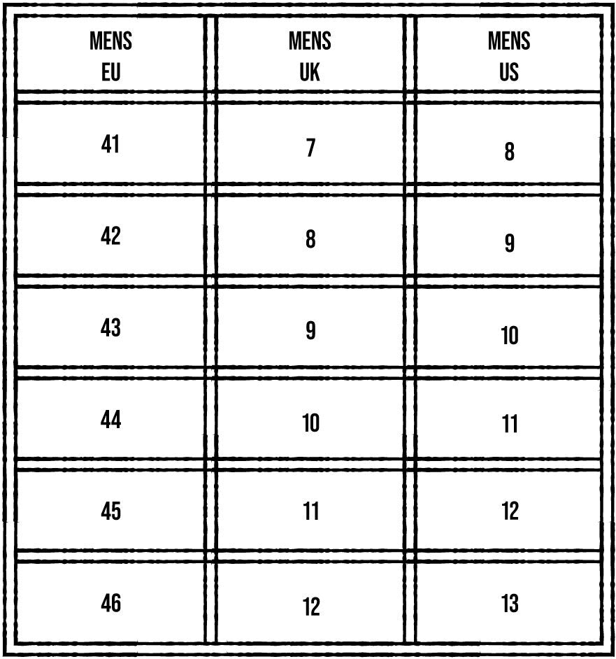 MENS SIZE GUIDE